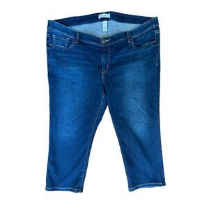 Lane Bryant Cropped Denim Jeans Women's Size 22S Dark Wash Blue